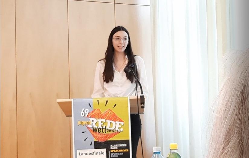 Aurelia Huter, Während der Rede