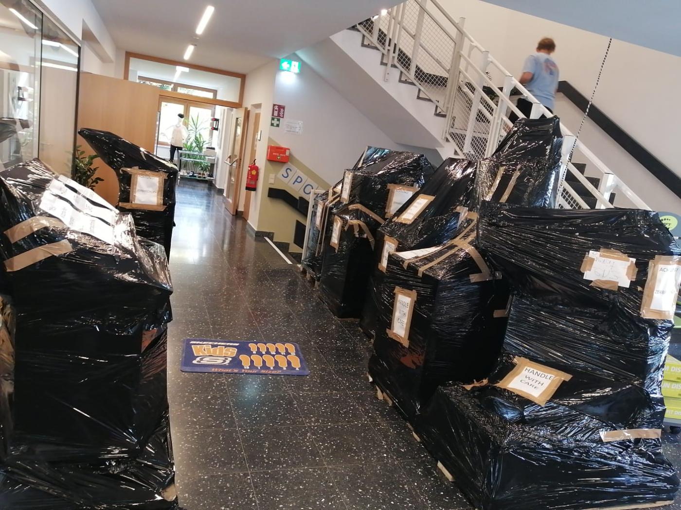 Alles gut verpackt für die Messe