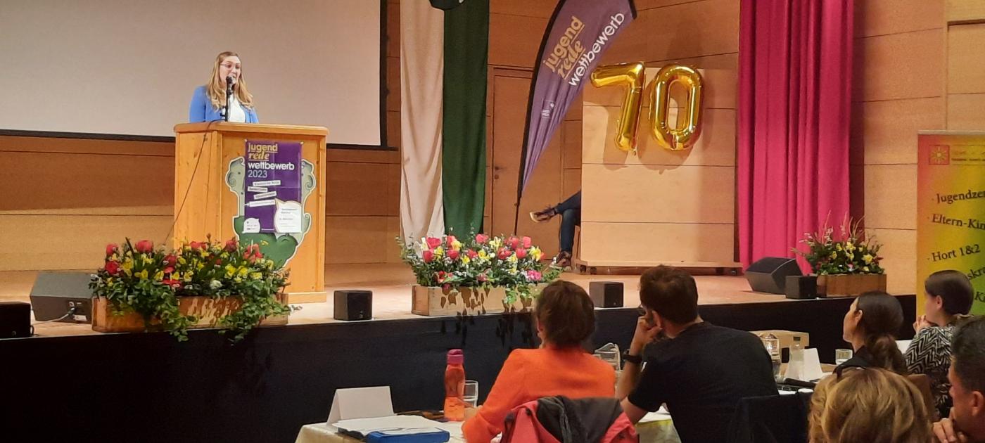 Johanna Hörfarter während ihrer Rede Johanna Hörfarter während ihrer Rede