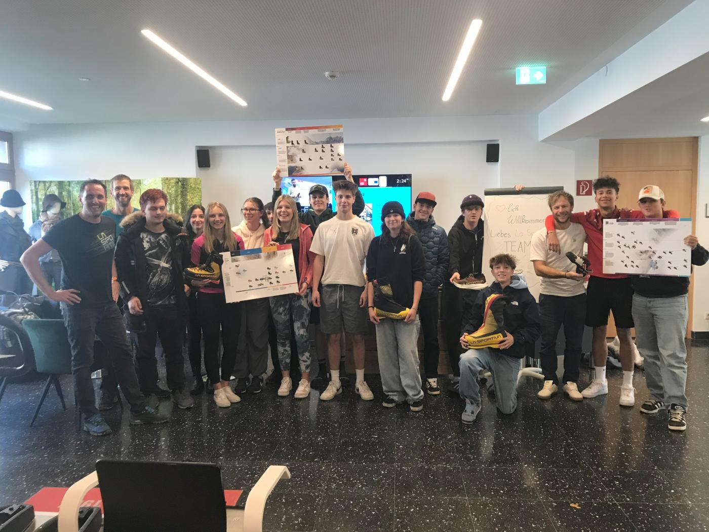 Lasportiva und anschließend in der Kletterhalle