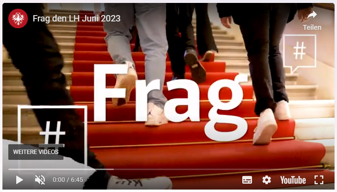 Link zum Video "Frag den LH" im Juni des Landes Tirol