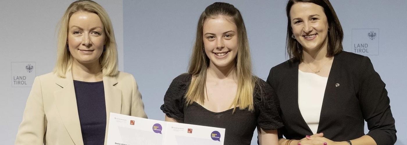 Denise Victoria Wurzrainer bei der Preisverleihung