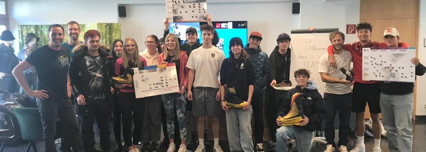 Lasportiva und anschließend in der Kletterhalle
