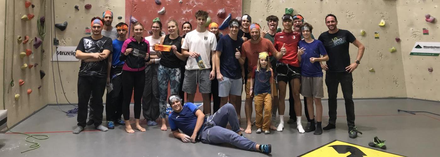Lasportiva und anschließend in der Kletterhalle